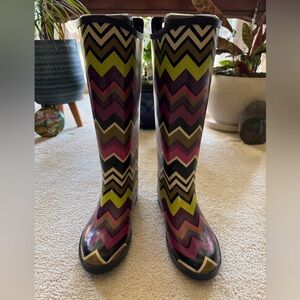Missoni Multicolor Chevron Rain Boots - Sz 1